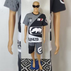 ECKO UNLTD TRIPLE PLAY SHORT SLEEVE KNIT TEE MEN'S SIZ XL LARGE LOGO COLORBLOCK